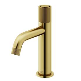Vigo 849922059907 Apollo 8 Inch H Button Operated Single Hole Bathroom Faucet Matte Brushed Gold