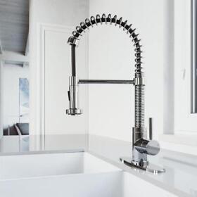 Vg02001chk1 Vigo Pull Down Kitchen Faucet Single Handle Spot Resistant Advanced Spray Brass