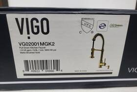 Vg02001mgk2 Vigo Pull Down Kitchen Faucet Single Handle With Soap Dispenser Matte Brushed Gold