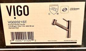 Vg02021st Vigo Branson 1.8 Gpm Single Hole Pull Out Kitchen Faucet Stainless