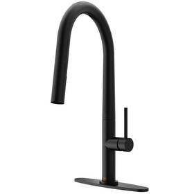 Vg02029mbk1 Vigo Greenwich Pull-down Kitchen Faucet In Matte Black With Deck Plate