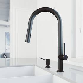 Vg02029mbk5 Vigo Kitchen Faucet Set With Soap Dispenser Single Handle Pull-down Sprayer Black