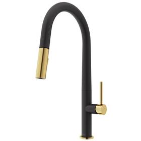 Vg02029mbmgb Vigo Used Single Handle Pull-down Sprayer Kitchen Faucet In Matte Black And Gold