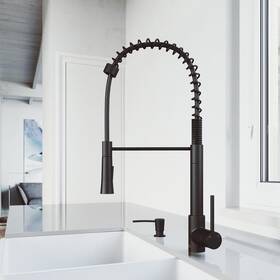 Vg02032mbk2 Vigo Kitchen Faucet 22 Inch With Soap Dispenser 1-handle Pull-down Sprayer Matte Black