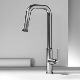 Vg02036st Vigo Hart Angular Single Handle Pull-down Spout Kitchen Faucet In Stainless