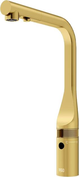 Gold-vg02039mgs Vigo Vg02039mgs 15ftft Jewel Touchless Kitchen Faucet In Matte Brushed