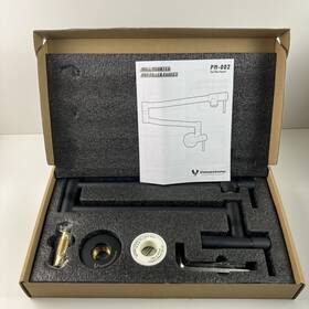 Pm002 Vmasstone Pot Filler Faucet Wall Mount Matte Black Kitchen Folding W 2 Handles
