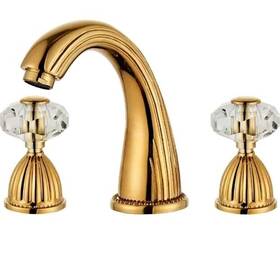Volvey 705586560671 Retro Style Antique Two Handles Bathroom Sink Faucets Brass 3 Hole Widespread
