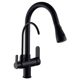 Wf-0195r Wanfan Kitchen Sink Faucet With Pull Down Sprayer 2 Handle 3 In 1 Water Filter Purif