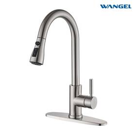 W1cf247cl-bso Wangel Pull Down Kitchen Faucet With Sprayer Single Handle Stainless Steel