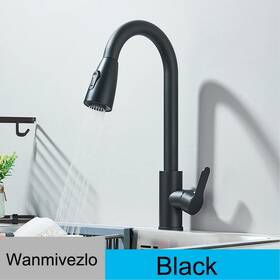 Wanmivezlo 751491839326 Kitchen Faucets Pull-out Cold Hot Water Single-handle Mixer Spray