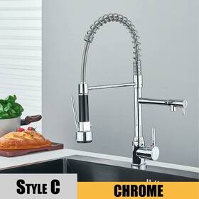 Ss1155 Wanmivezlo Black Kitchen Sink Faucet - Pull Down Hot And Cold 2-mode Mixer Dual Spout
