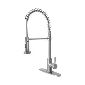S1591123 Wasserman Pull-out High Arc Kitchen Faucet 360 Swivel Stainless 1-handle