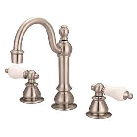 F2-0012-02-pl Water Creation Faucet 8.25 Inch 2-handle High Arc With Pop-up Drain In Satin Nickel