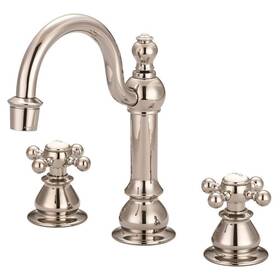 F2-0012-05-bx Water Creation Widespread Bathroom Faucet Pop Up Drain 2handle High Arc Nickel