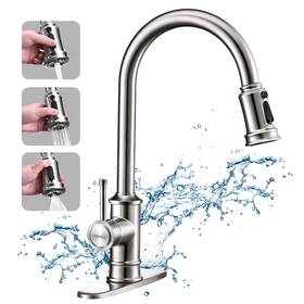 Watersong 974281641495 Kitchen Faucet With Pull Down Sprayer Brushed Nickel - Sink Si