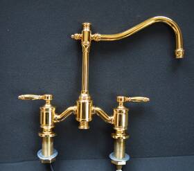 6200-pn Waterstone Annapolis Bridge Faucet With Lever Handles -6200-pn - Polished Gold