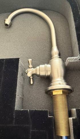 1250c-sn Waterstone Faucets Hampton Cold Only Filtration Faucet Cross Handle 1250c Satin Nickel