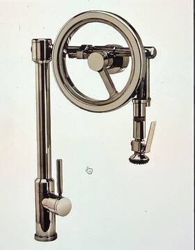 5130-mb Waterstone Faucets Endeavor Wheel Pull Down Faucet - Lever Sprayer