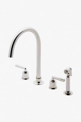 Hkm311 Waterworks Henry Gooseneck Lux Kitchen Faucet 3 Hole Lever Handles Side Spray