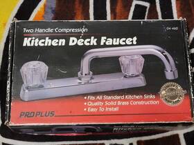 04-460 Waxman 076335142142 Pro Plus Two Handle Compression Kitchen Deck Faucet