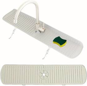 Qwer123 Wdtgjrip Big Size Kitchen Sink Splash Guard 24in Faucet Mat Catcher Handle Drip