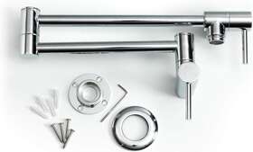 West Minster 696605373474 Wall Mounted Pot Filler Faucet Modern Chrome