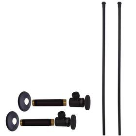 D103kbn-62 Westbrass 1/2 Inch Ips X 3/8 Od 20 Bullnose Dual Supply Line Kit With Round Angle