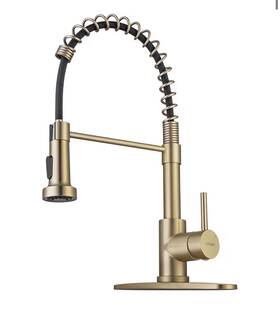 8-sthg Wewe Brushed Golden Kitchen Faucet With Down Pull Sprayer Stainless Steel