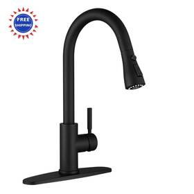 A100102mb Wewe Faucet Kitchen Black Pull Down Sprayer Stainless Steel Single Handle Sink
