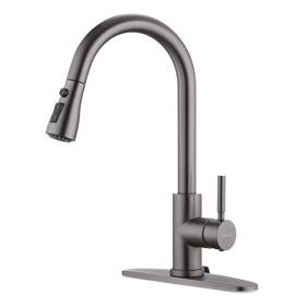 A100102mg Wewe Black Stainless Kitchen Faucet With Pull Down Sprayer Single Handle Commer