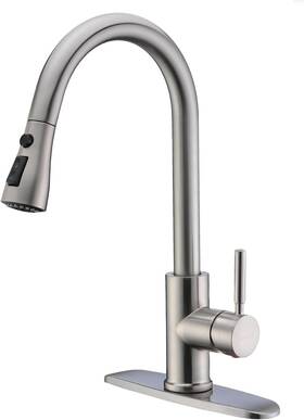 B01h3omh7y Wewe Single Handle High Arc Brushed Nickel Kitchen Faucet With Pull Down Sprayer
