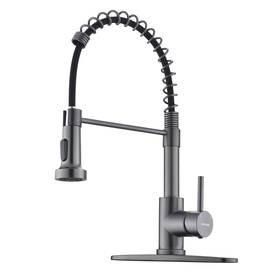 B09cm5x73f Wewe Black Stainless Kitchen Faucet Pull Down Sprayer Gray Matte Gun Singl