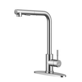 W01kf038bn Wewe Single Handle Pull Down Kitchen Faucet High Arc Brushed Nickel Stainless Ste