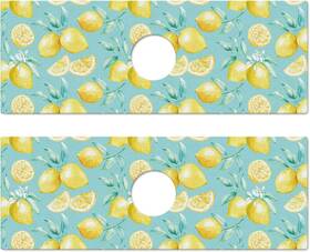 Wh11181 Whaline 2pcs Faucet Mat Lemon Draining 15 X 5.4 In Blue Yellow