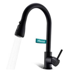 01-matte Whisper08 06mbv Black Kitchen Faucet With Pull Down Modern
