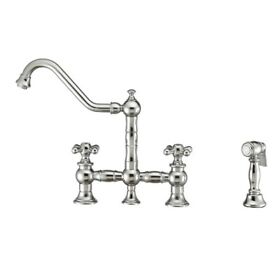 Whkbtcr3-9201-nt-c Whitehaus Bridge Faucet With Long Traditional Swivel