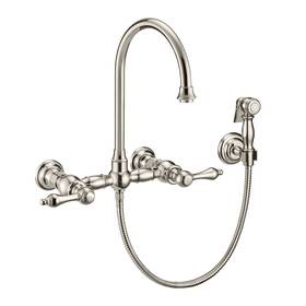 Whkwlv3-9301-nt-pn Whitehaus Whkwlv3-9301-nt Vintage Iii Plus 1.5 Gpm Widespread - Nickel