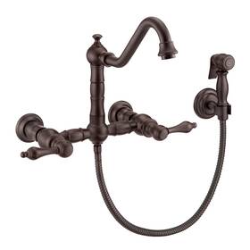 Whkwlv3-9402-nt-orb Whitehaus Whkwlv3-9402-nt Vintage Iii Plus 1.5 Gpm Widespread - Bronze