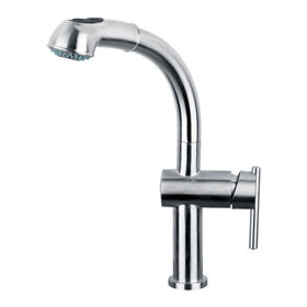 Whs1991-sk-bss Whitehaus Lead Free Ss Sgl-hole Faucet With Pull Out Spray Head