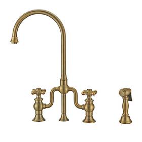Whttscr3-9773-nt-ab Whitehaus Whttscr3-9773-nt Twisthaus Plus 1.5 Gpm Widespread - Brass