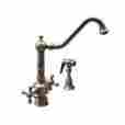 Whksdtcr3-8201-bn Whitehaus Collection Vintage Iii Long Spout Side Sprayer Kitchen Faucet In Brushed Nickel 848130014234