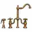 Whttscr3-9772spr-abras Whitehaus Collection Haus Bar Bridge Faucet Short Swivel Spout Cross Handles Side Sprayer 848130012483