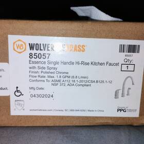 85057 Wolverine Brass Essence Hi-rise Kitchen Faucet Chrome Side Spray Nsf Ada