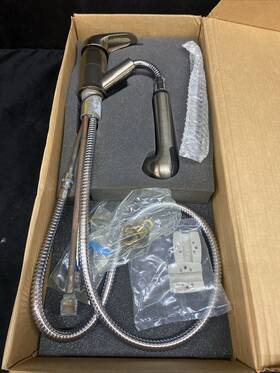 85503 Wolverine Brass Single Lever Kitchen Faucet W Pull Out Spray Brushed Nickel Nos