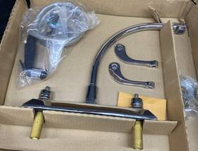 Exc7330 Wolverine Kitchen Faucet W Spray High Rise Wrist Blade Handle Nos Brass