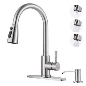 2310301-s Wowow Kitchen Faucet With Soap Dispenser 304 Stainless Steel Sink W