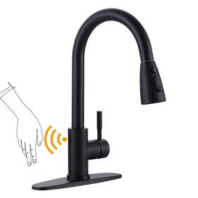 2310301b-dc Wowow Touchless Kitchen Faucet With Sprayer Smart Motion Sensor Matte Black Kitche