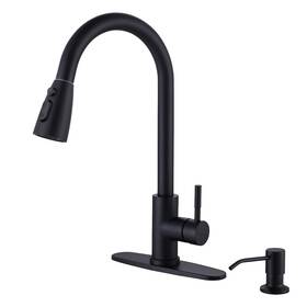 2310301b-s Wowow Black Kitchen Faucet With Soap Dispenser Stainless Steel Sink
