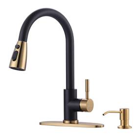 2310301gb-s Wowow Single Handle Pull Down Sprayer Kitchen Faucet With Deckplate And Soap In